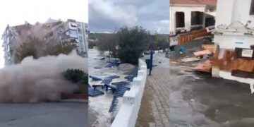 Tsunami producido por el terremoto en Grecia y Turquía: playas inundadas, barcos a la deriva