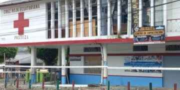 Edificio de la Cruz Roja en Puyo, una víctima más de las protestas.