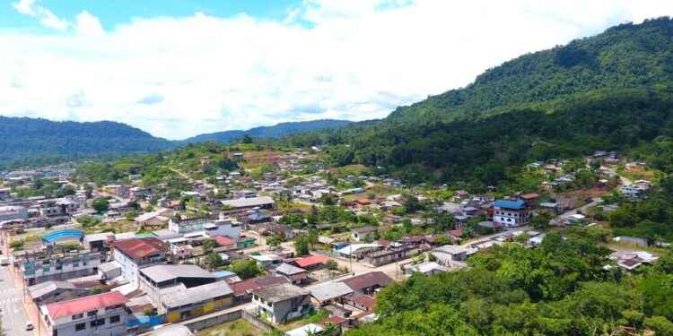 La ciudad de Gonzalo Pizarro rodeada de una grandiosa vegetación.