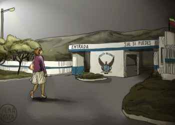 representación del caricaturista VILMATRACA sobre la desaparición de María Bernal