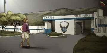 representación del caricaturista VILMATRACA sobre la desaparición de María Bernal