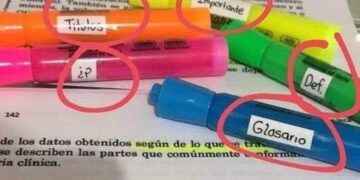 Una manera de usar los resaltadores