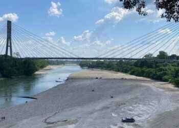 Río Aguarico se ve afectado por la falta de lluvias.