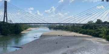 Río Aguarico se ve afectado por la falta de lluvias.