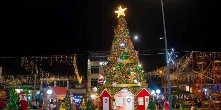 SHUSHUFINDI ILUMINA LA NAVIDAD CON EL ENCENDIDO DE SU ÁRBOL NAVIDEÑO