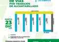 Francisco de Orellana: cierre de vías en tres barrios por trabajos de alcantarillado hasta el 23 de diciembre