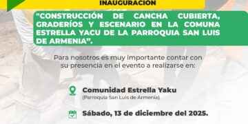 Municipalidad de Francisco de Orellana inaugura cancha cubierta en Estrella Yaku para impulsar el deporte y la integración comunitaria