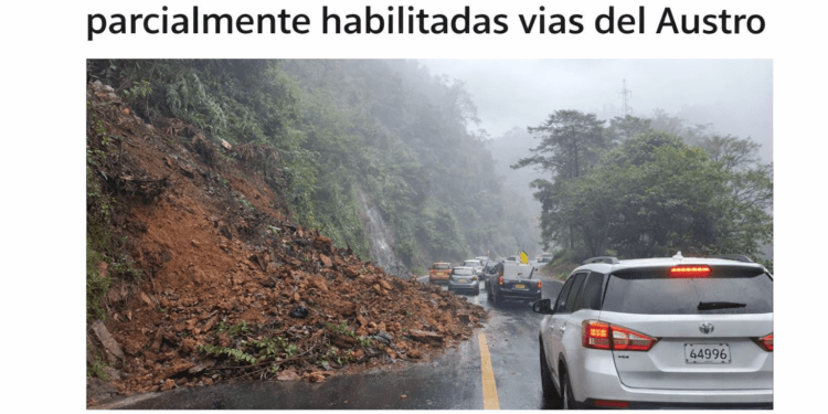 Deslizamientos complican el tránsito entre Azuay, Guayas y El Oro